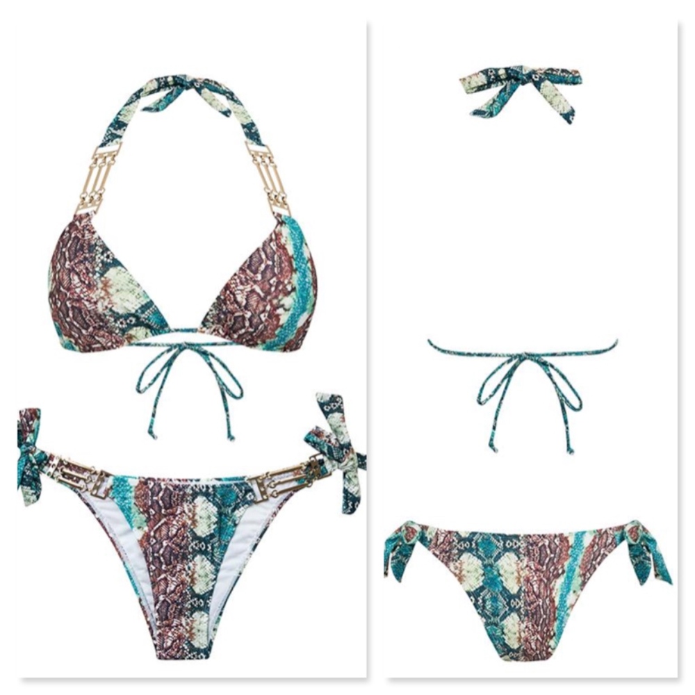 Embellished Reptile 2 Piece Bikini Swimsuit - Picture 7 of 9